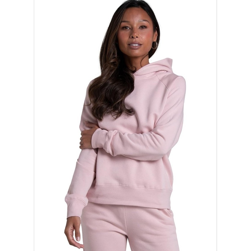 Fruit of the Loom Women's Medium Crafted Comfort Fleece Hoodie Blush Pink NEW